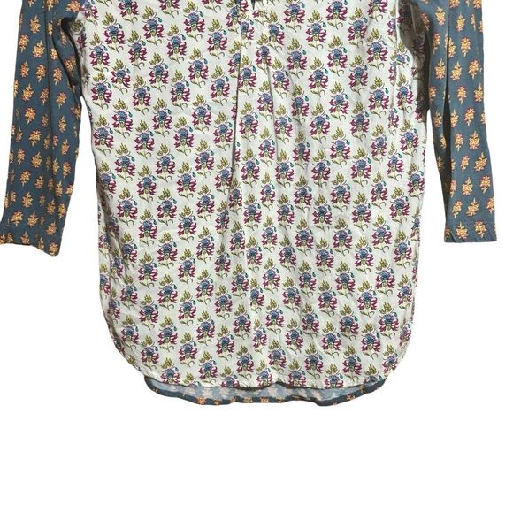 Maeve Anthropologie Top Womens XS Multicolor Boho Artsy Split Neck Blouse - Picture 5 of 8